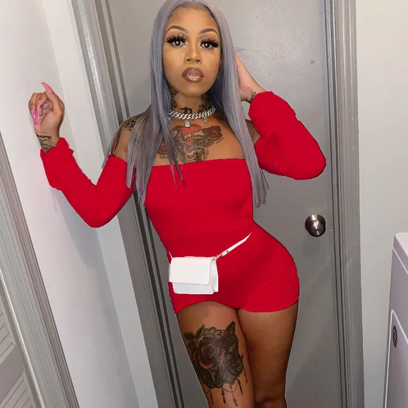 2021 New Summer Short Romper Sexy Club Outfit Plain Rompers Ladies Backless Solid Color Long Sleeve Women Off Shoulder, Black,blue,pink
2021 New Summer Short Romper Sexy Club Outfit Plain Rompers Ladies Backless Solid Color Long Sleeve Women Off Shoulder, Black,blue,pink