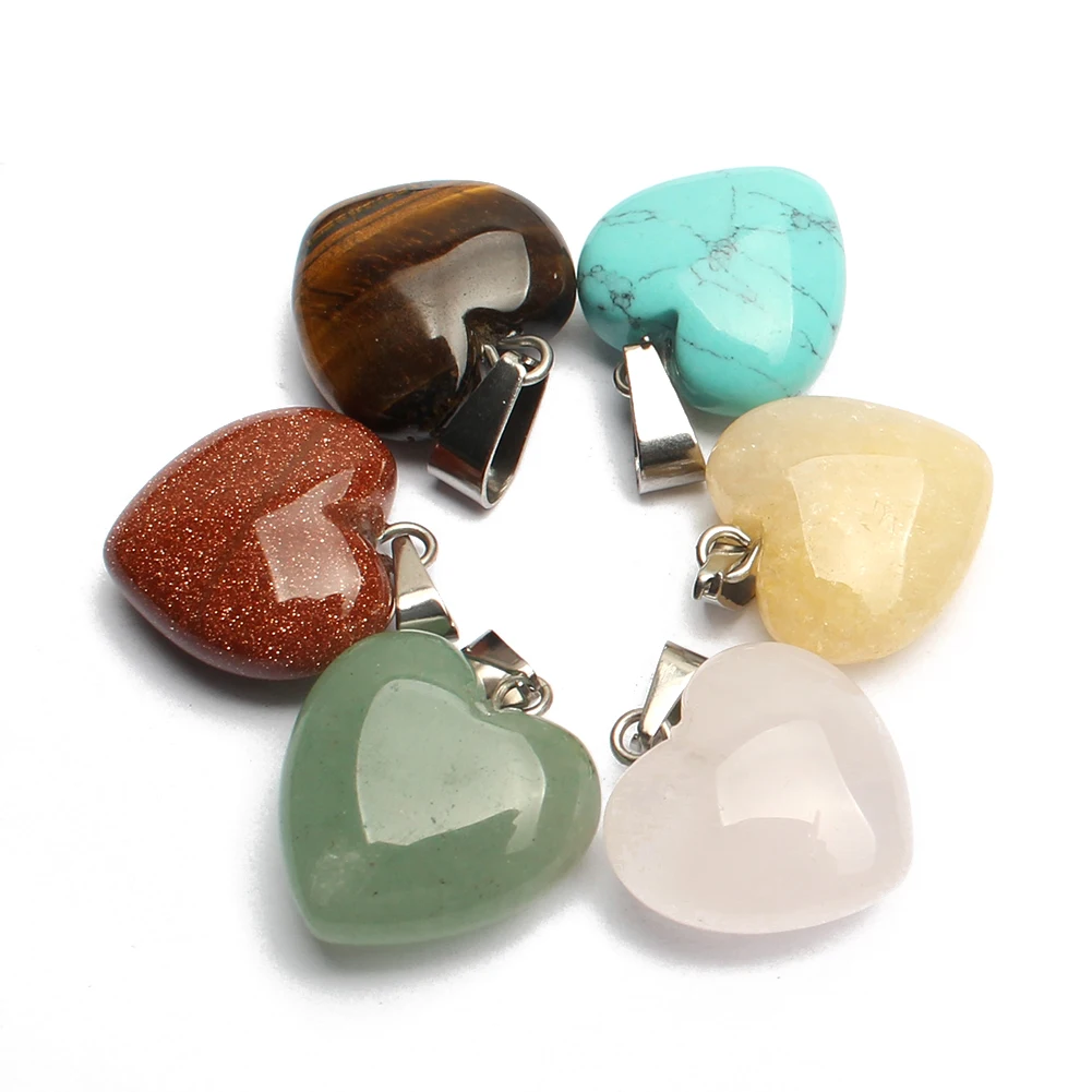 Mixed Color Heart Shaped Natural Stone Charms Pendants for Necklace, Blue,green,yellow,pink,etc
Mixed Color Heart Shaped Natural Stone Charms Pendants for Necklace, Blue,green,yellow,pink,etc