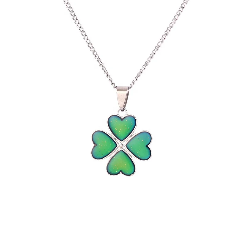 Wholesale women four-leaf clover pendant Necklace color changing by temperature necklace jewelry
Wholesale women four-leaf clover pendant Necklace color changing by temperature necklace jewelry