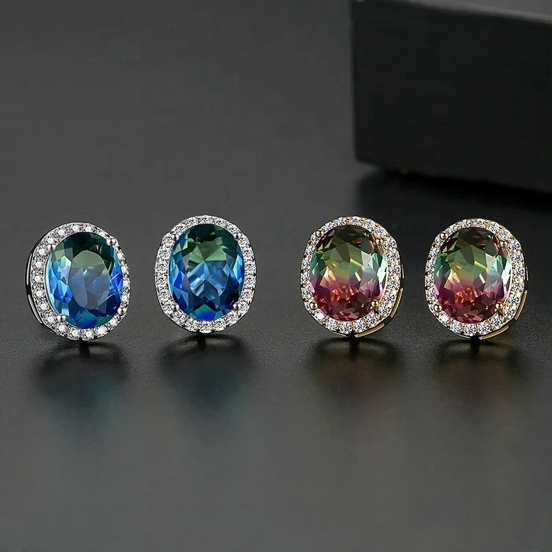 Fashion Trendy Jewelry Temperament Oval Cubic Zirconia Stud Earrings for Women 2021 Party Wedding Jewelry
Fashion Trendy Jewelry Temperament Oval Cubic Zirconia Stud Earrings for Women 2021 Party Wedding Jewelry