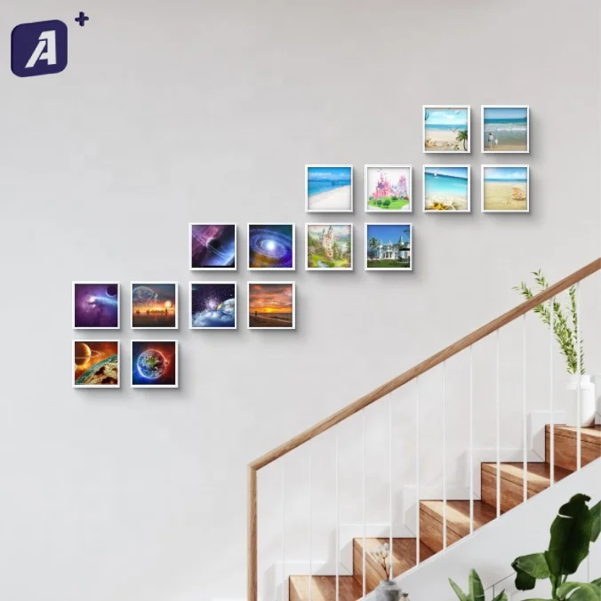 16 Pcs Pack 8x8'' Promotion Set Meal 100 Sets DIY Wall Frames photo Frame Restickable Mixtiles, Black, white
16 Pcs Pack 8x8'' Promotion Set Meal 100 Sets DIY Wall Frames photo Frame Restickable Mixtiles, Black, white