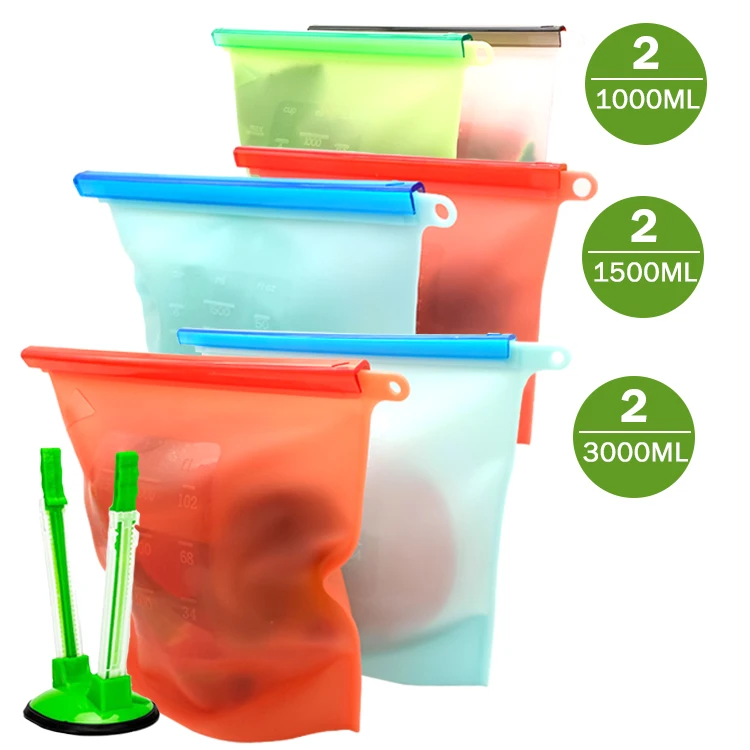 Free Sample Heat Resistant Household High Quality Leak Proof Fridge Food Preservation Bag Reusable Silicone Food Storage Bag Set
Free Sample Heat Resistant Household High Quality Leak Proof Fridge Food Preservation Bag Reusable Silicone Food Storage Bag Set