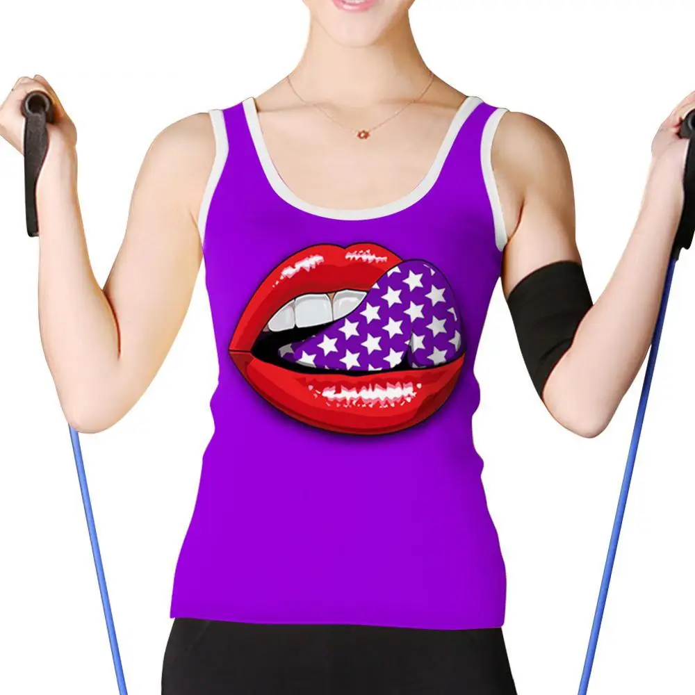Summer Women Tanks Sleeveless Slim Purple Women Tanks Tops Short Ladies O-neck Tank Tees Solid Sexy Lips Prints Vest
Summer Women Tanks Sleeveless Slim Purple Women Tanks Tops Short Ladies O-neck Tank Tees Solid Sexy Lips Prints Vest