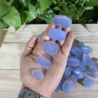 Stones Stone Blue Chalcedony Palm Stones Natural Stone