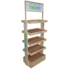5 - Layer Wooden Energy Drink Display Stand Wood Bakery Coconut Water Soda Cola Retail Display Shelves