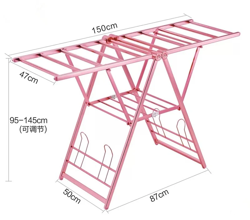 Indoor and outdoor foldable cloths dryer stand laundry clothes drying rack with aluminium alloy body
Indoor and outdoor foldable cloths dryer stand laundry clothes drying rack with aluminium alloy body