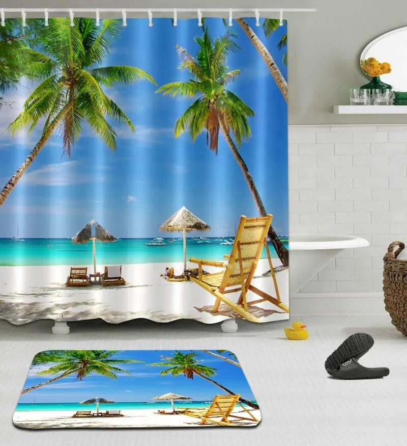 i@home Home Beach sunbathing pattern 3D digital print bathroom polyester shower curtain with hooks, Colorful
i@home Home Beach sunbathing pattern 3D digital print bathroom polyester shower curtain with hooks, Colorful