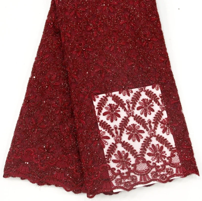 New sparkly burgundy beaded lace fabric voile for dress gown, Accept customized color
New sparkly burgundy beaded lace fabric voile for dress gown, Accept customized color