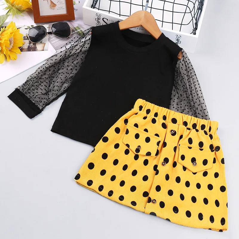 Summer 1-6Y Kids Girls Clothes Sets Lace Puff Sleeve T Shirts Tops Polka Dot A-Line Skirts outfit, As picture
Summer 1-6Y Kids Girls Clothes Sets Lace Puff Sleeve T Shirts Tops Polka Dot A-Line Skirts outfit, As picture