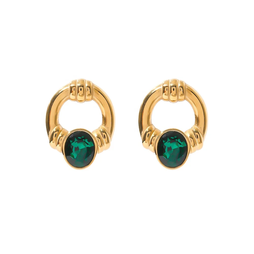 16k Gold Plated Stainless Steel Classic Chinese Knocker Green Cubic Zirconia Ins Statement Earring
16k Gold Plated Stainless Steel Classic Chinese Knocker Green Cubic Zirconia Ins Statement Earring