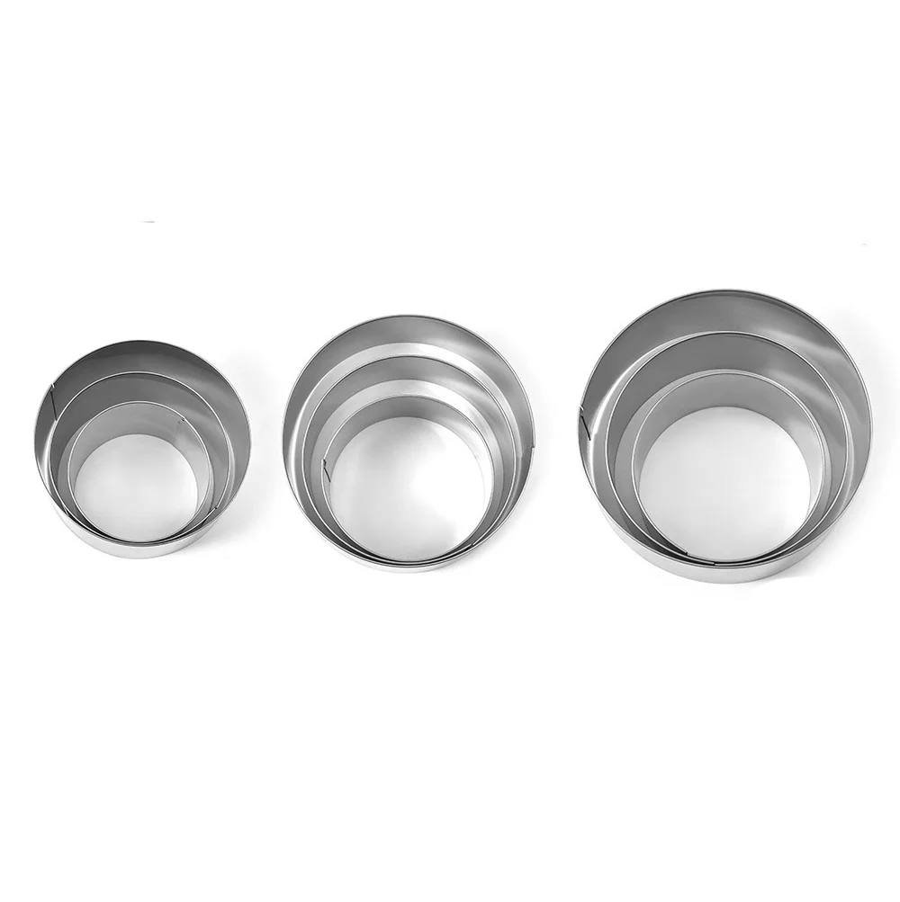 Stainless Steel round mousse dessert ring DIY cake supplies cake mold 3 pcs set, As picture
Stainless Steel round mousse dessert ring DIY cake supplies cake mold 3 pcs set, As picture