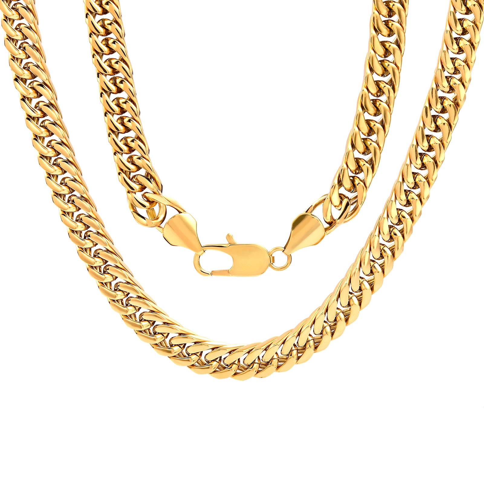 Hip Hop Cuban Chain Jewelry 18K Gold Plated Stainless Steel Necklace Fashion Accessories Jewelry Set as Men Gift
Hip Hop Cuban Chain Jewelry 18K Gold Plated Stainless Steel Necklace Fashion Accessories Jewelry Set as Men Gift