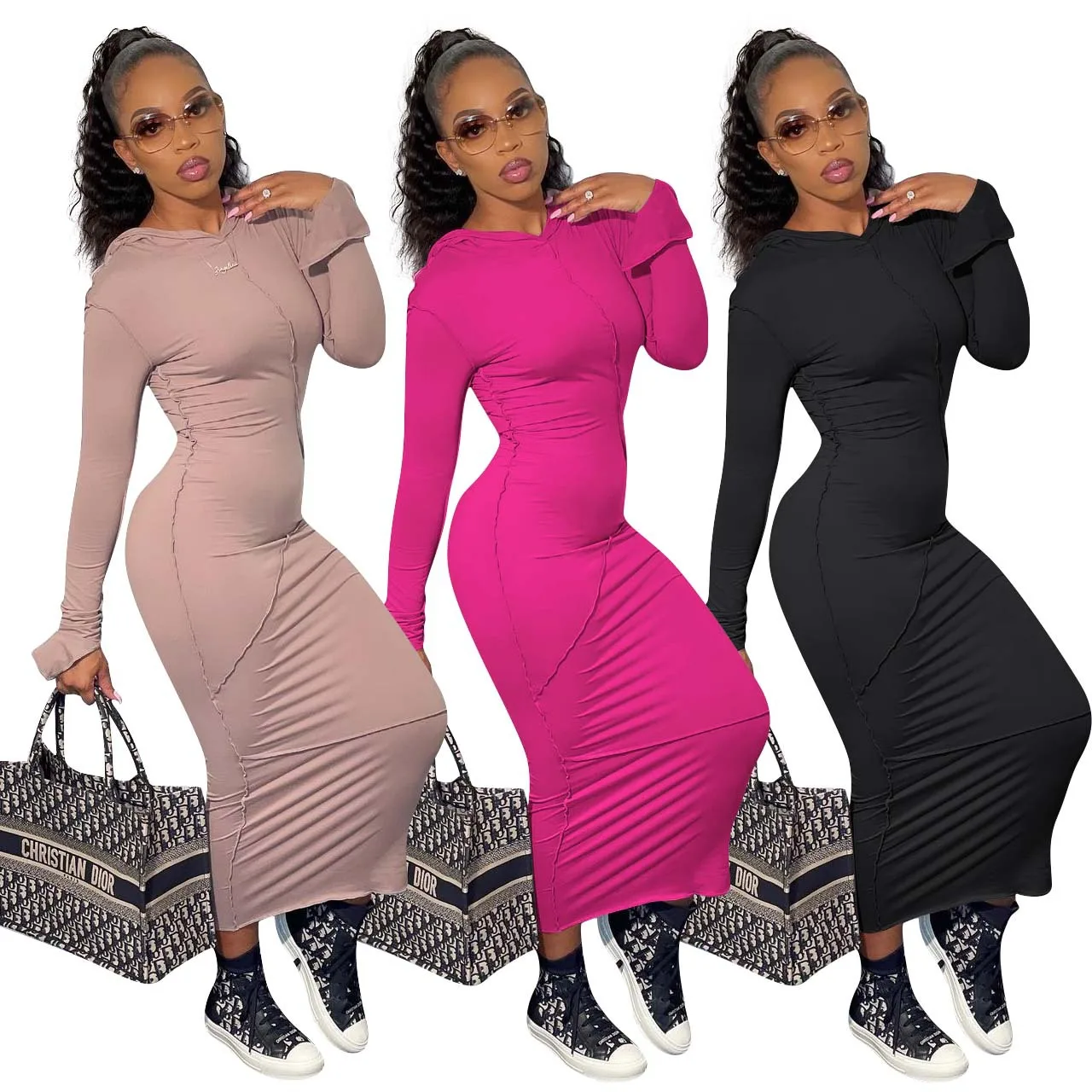 autumn winter women's lady casual plus size long tank floral pepper dicent dresses long sleeve hip wrap skirt, Black,rose red,pink
autumn winter women's lady casual plus size long tank floral pepper dicent dresses long sleeve hip wrap skirt, Black,rose red,pink