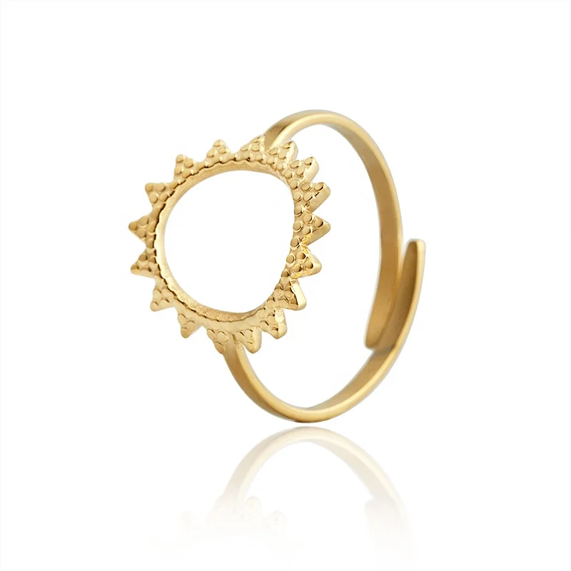 Dainty Fashion Sunburst Stackable Stainless Steel Adjustable Sunburst Sun Band Ring For Women 
Dainty Fashion Sunburst Stackable Stainless Steel Adjustable Sunburst Sun Band Ring For Women