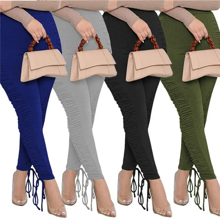 D96809 Hot Sale Solid Color Drawstring Trendy New Womens Outfits Trousers Leggings For Women 2021 Woman Pants
D96809 Hot Sale Solid Color Drawstring Trendy New Womens Outfits Trousers Leggings For Women 2021 Woman Pants