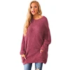 2019 New Design O-neck Women Winter Break Knit Tunic Lady Sweater