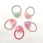 Korean version of fashion natural rubber band elegant sweet peach heart hair ties sets girls