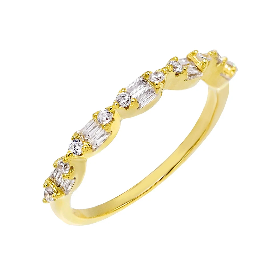 Fashion Jewelry Band Ring 925 Sterling Silver 18k Gold Plated Mini Baguette Cubic Zircon Ring
Fashion Jewelry Band Ring 925 Sterling Silver 18k Gold Plated Mini Baguette Cubic Zircon Ring