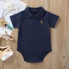 ABC KIDS summer new polo shirts baby romper new born baby clothes 100% cotton rompers OEM plain baby rompers