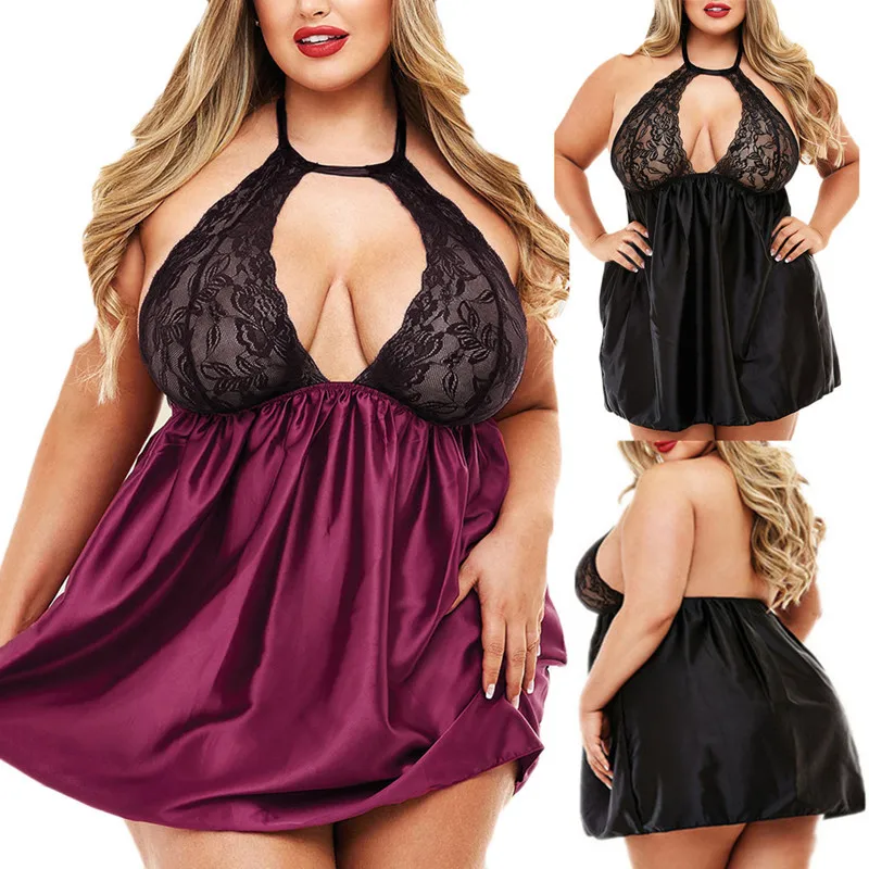 Sexy Loose Lace Nightgown Short Skirt Pajamas Large Size Home Perspective Hollow Large Size Winter Plus Size Summer Chiffon Full, Picture shows
Sexy Loose Lace Nightgown Short Skirt Pajamas Large Size Home Perspective Hollow Large Size Winter Plus Size Summer Chiffon Full, Picture shows