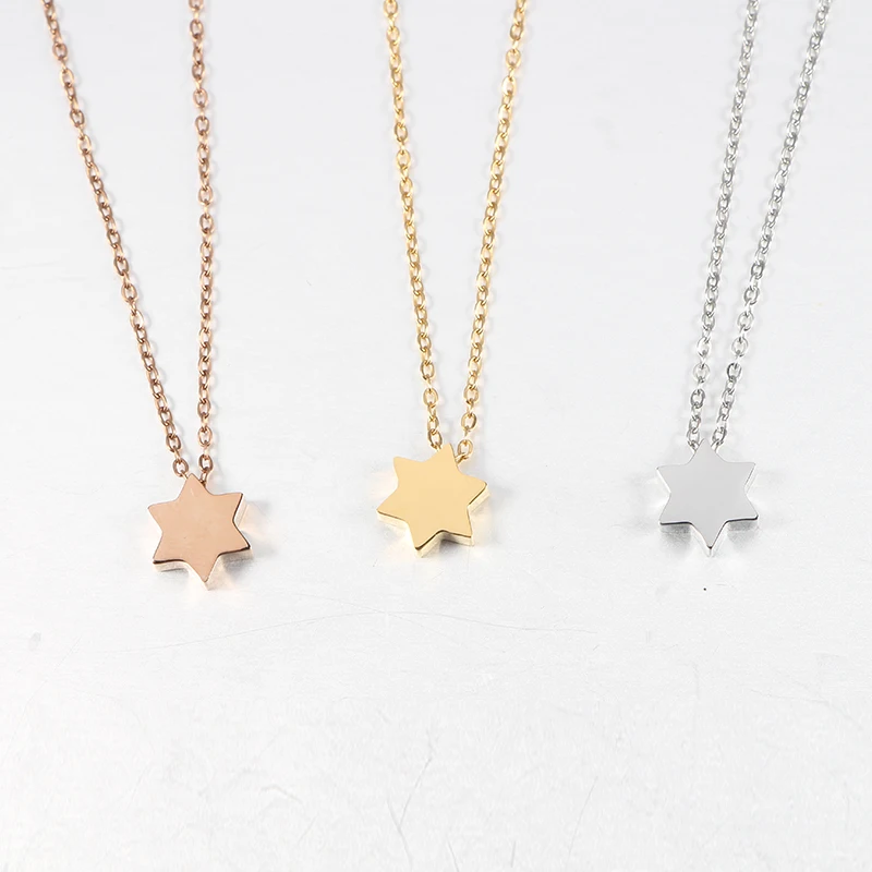 Wholesale Custom Fashion 18K Gold Plated Stainless Steel Women's Star of David Necklace
Wholesale Custom Fashion 18K Gold Plated Stainless Steel Women's Star of David Necklace