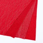 Super soft red jacquard polyester stretch lurex knit fabric for suit