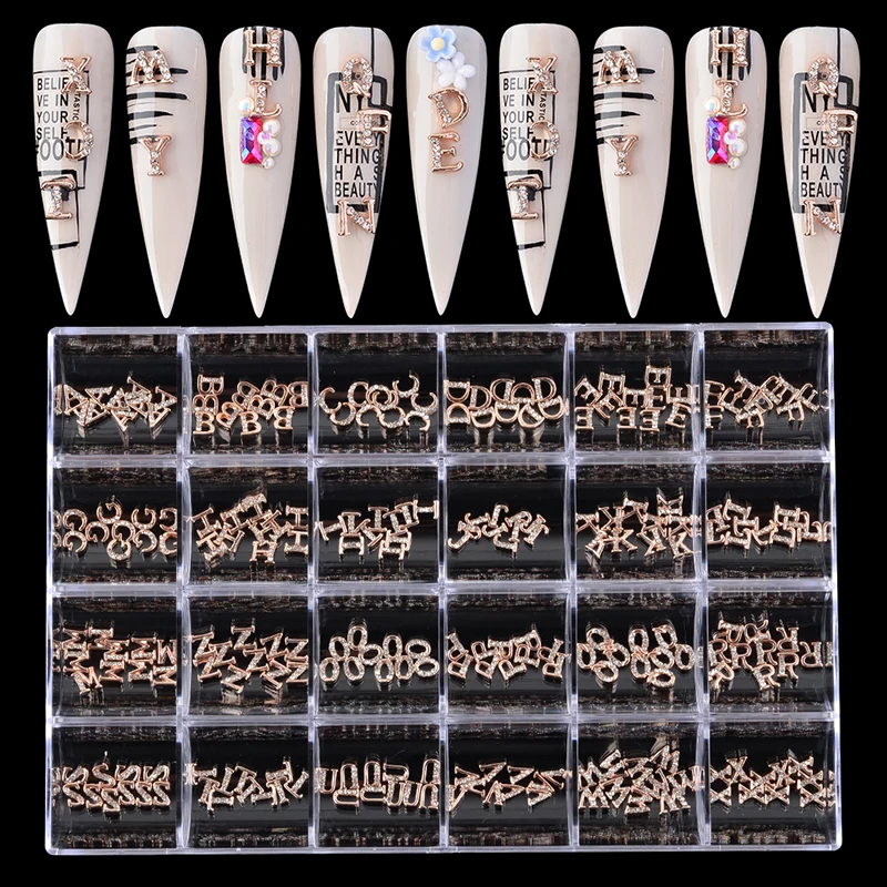 3D Metal Silver Rose Gold Crystal Rhinetone English Letters Nail Art Charms Box Zircon For Nails, Colorful
3D Metal Silver Rose Gold Crystal Rhinetone English Letters Nail Art Charms Box Zircon For Nails, Colorful
