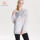 High Quality Sunscreen Blouse Coat Sexy Women Sun Protection Clothing Polyester Zipper Gym Fitness Translucent Jacket