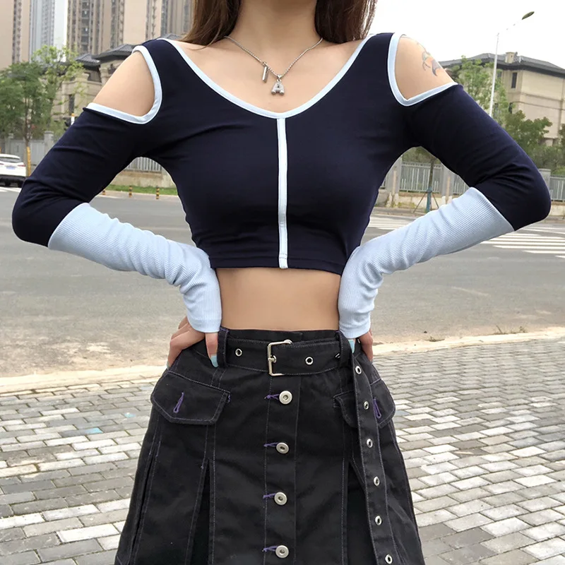 2020 New Arrivals autumn fashion design contrast color casual women long sleeve tops
2020 New Arrivals autumn fashion design contrast color casual women long sleeve tops