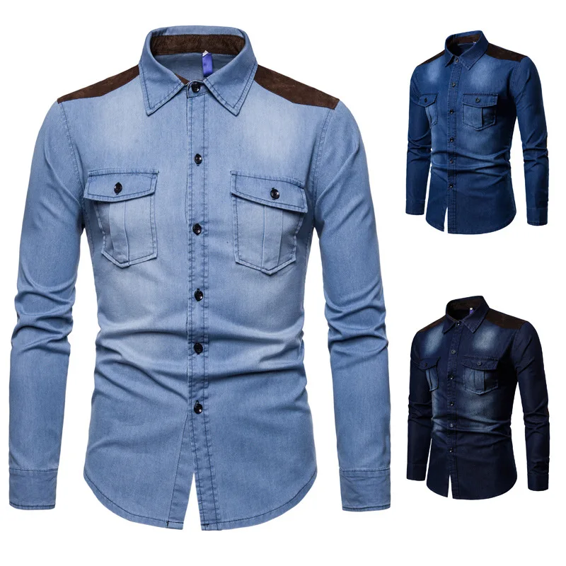 Fashion Men's Denim Shirt Long Sleeve Plus Size Cotton Jeans Casual Slim Fit Shirts Men Two-pocket Tops Clothing M-3XL, Blue
Fashion Men's Denim Shirt Long Sleeve Plus Size Cotton Jeans Casual Slim Fit Shirts Men Two-pocket Tops Clothing M-3XL, Blue