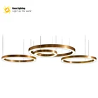 Hand Blown Gold Hanging Lamp Modern aluminum iron Pendant lamps