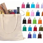 General design colored standard size long handle cotton canvas tote bag