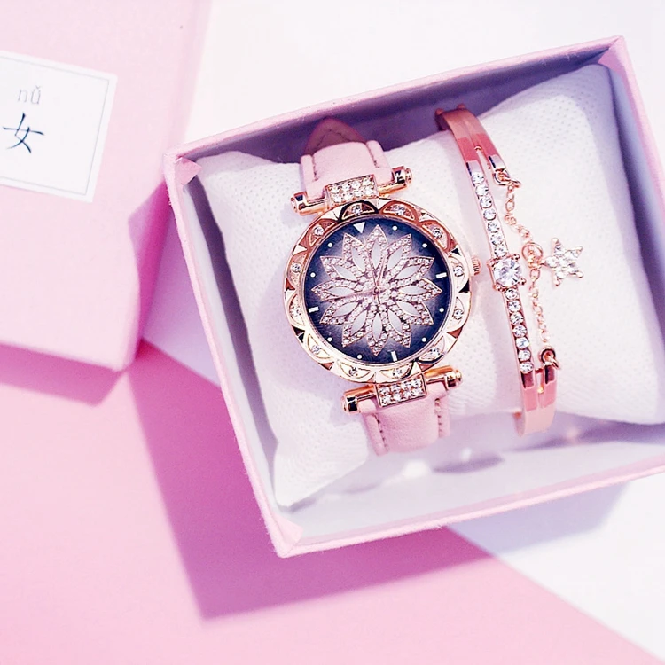 Women Watches Set Starry Sky Ladies Bracelet Watch Casual Leather Sports Quartz Wristwatch Clock Relogio Feminino
Women Watches Set Starry Sky Ladies Bracelet Watch Casual Leather Sports Quartz Wristwatch Clock Relogio Feminino