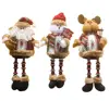 Customized Super Cute Christmas Ornaments Doll Long Leg Sitting Santa Claus Snowman Reindeer Christmas Plush Toy
