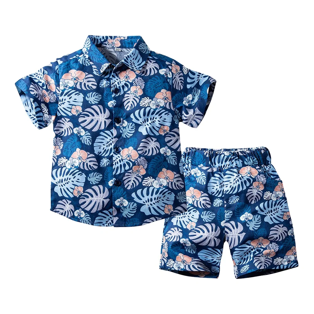 Two piece set custom printed design quick drying children beach shorts hawaiian shirts
Two piece set custom printed design quick drying children beach shorts hawaiian shirts