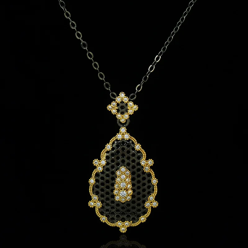 Vintage Palace KYNL0421 Geometric Shape Two-tone Hollow Exaggerated Necklaces for Women, Black
Vintage Palace KYNL0421 Geometric Shape Two-tone Hollow Exaggerated Necklaces for Women, Black