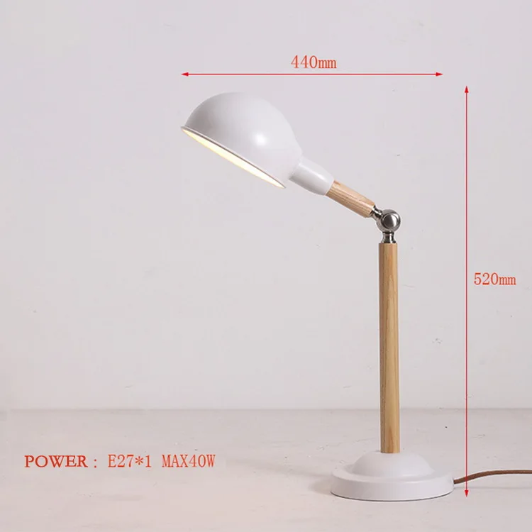 Hot Selling Hotel Decor Light Iron Wood Table Reading Lamps With Base