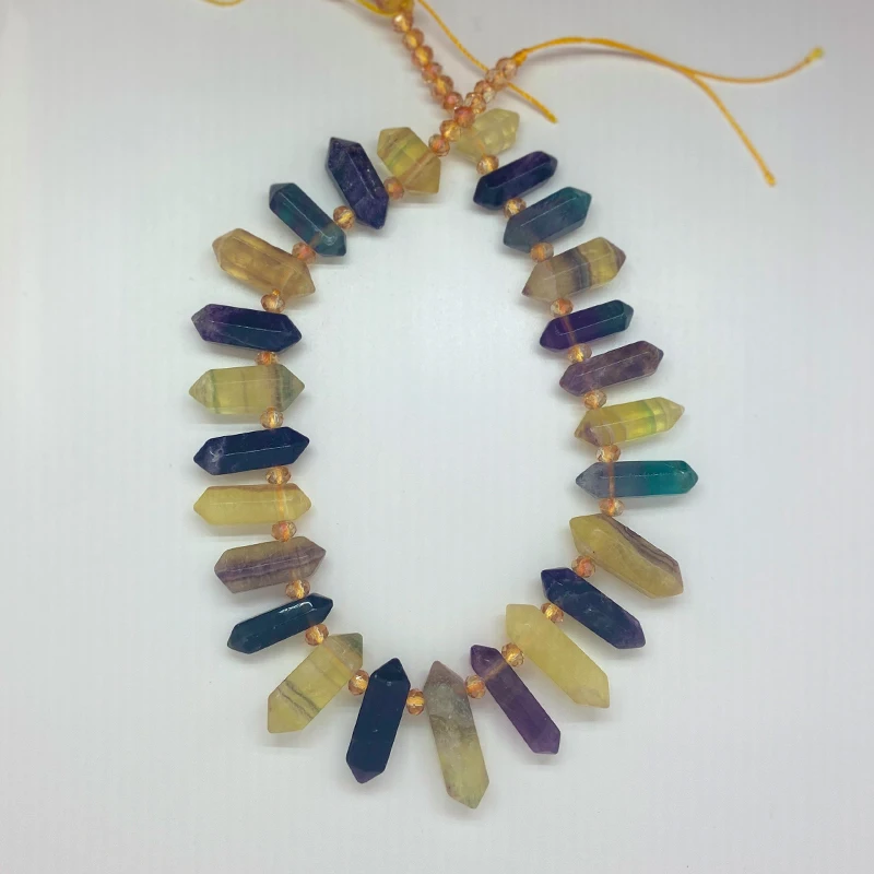 Natural Colorful Fluorite Gemstones Necklace Hexagonal Healing Point Crystal Pendant Necklace, 100% natural color
Natural Colorful Fluorite Gemstones Necklace Hexagonal Healing Point Crystal Pendant Necklace, 100% natural color