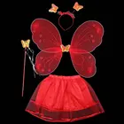 High Quality Prom Festival Costumes Fairy Butterfly Wings Skirt For Girl Children Gift Set