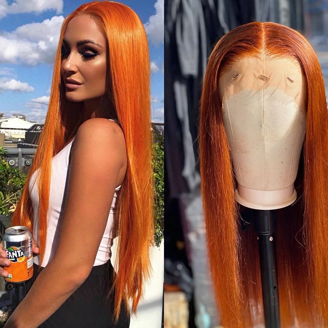 HOT Sale Ginger Orange Colorful Cuticle Aligned Virgin Human Hair Lace Front Wigs With Baby Hair For Women
HOT Sale Ginger Orange Colorful Cuticle Aligned Virgin Human Hair Lace Front Wigs With Baby Hair For Women