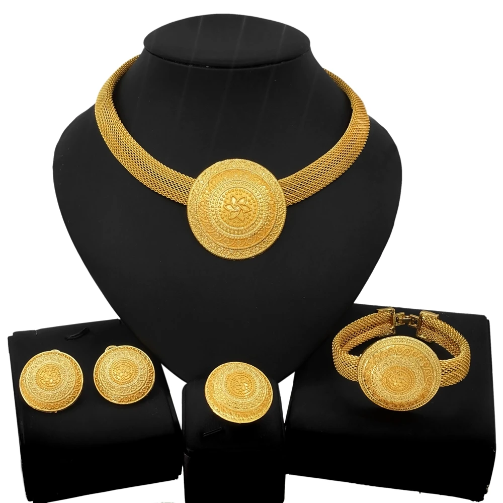 Yulaili Brazilian Gold Round Shape Pendant Jewelry Set Latest Design Women Gold Plated Exquisite Necklace Hot Sale Jewelry Sets
Yulaili Brazilian Gold Round Shape Pendant Jewelry Set Latest Design Women Gold Plated Exquisite Necklace Hot Sale Jewelry Sets