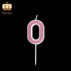 100% Paraffin Wax Hot Pink Glitter Number Birthday Candles