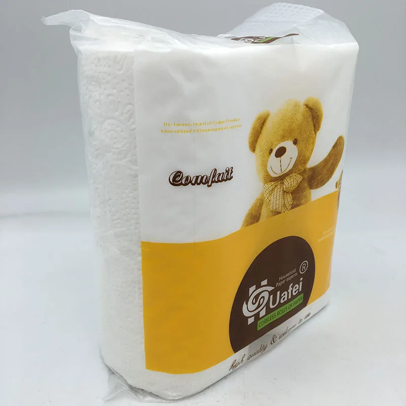 

High quality 2ply embossed kitchen towel paper, White