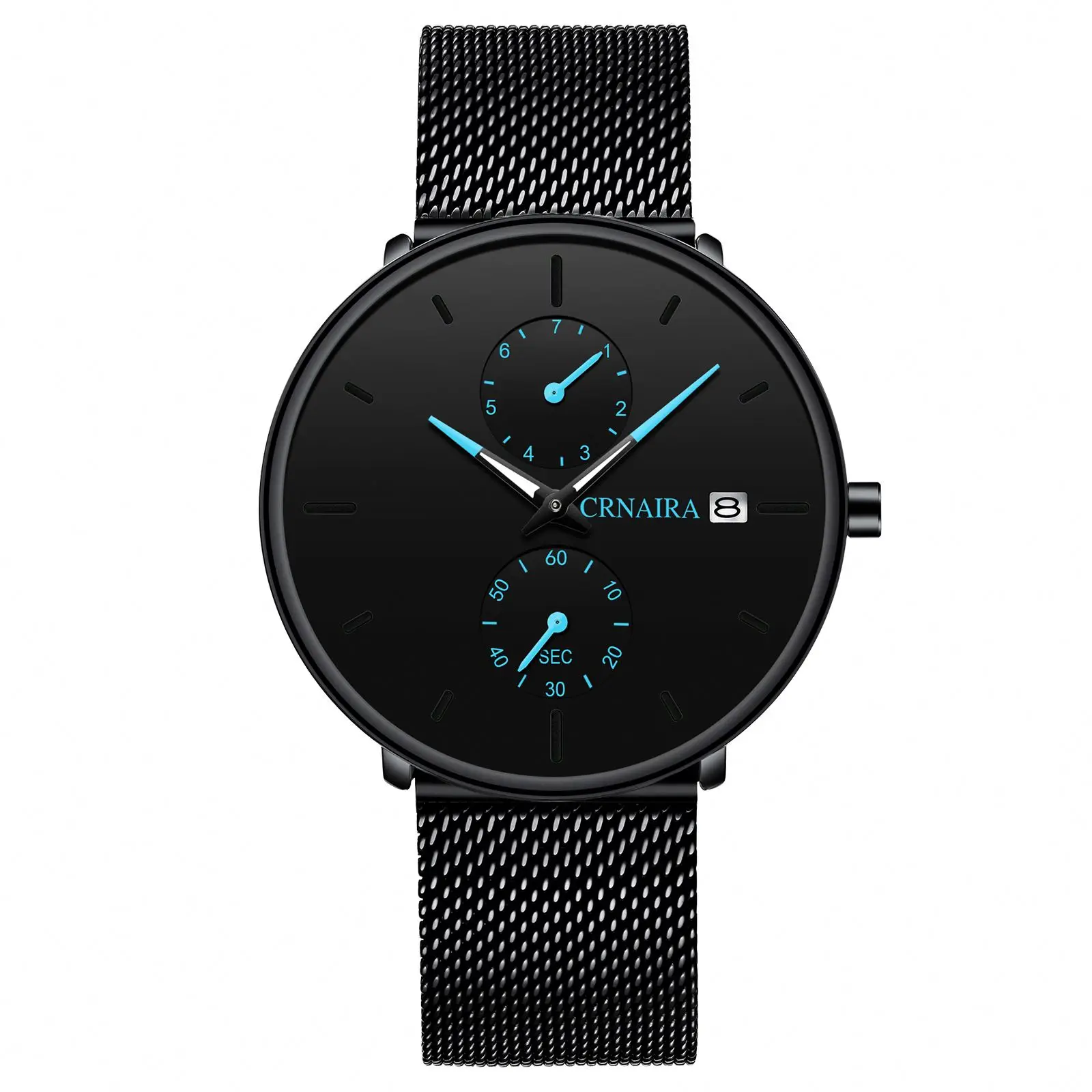 Waterproof Stainless Steel Luxury Waterproof Quartz Watch Business Men High Quality Wrist Watches With Great Price CRNAIRA C898, Black
Waterproof Stainless Steel Luxury Waterproof Quartz Watch Business Men High Quality Wrist Watches With Great Price CRNAIRA C898, Black