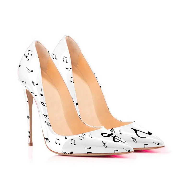 Hot selling 3D Printing Office Pump Shoes Music Pattern Pointed Toe Women Shoes Pumps, Black,white
Hot selling 3D Printing Office Pump Shoes Music Pattern Pointed Toe Women Shoes Pumps, Black,white