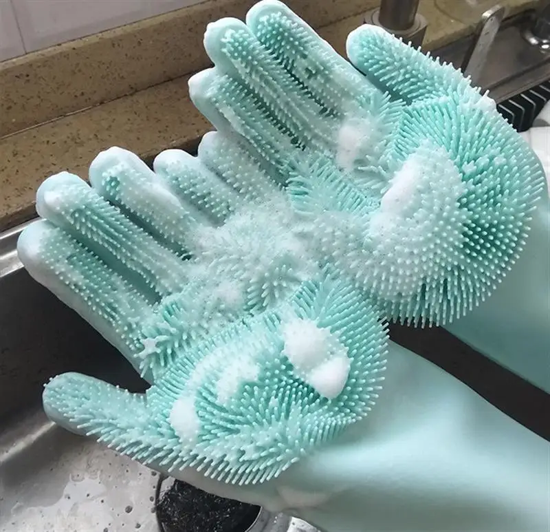 1Pair Silicone Cleaning Gloves Multifunction gant vaisselle Magic Silicone Dish Washing Gloves For Kitchen, Blue
1Pair Silicone Cleaning Gloves Multifunction gant vaisselle Magic Silicone Dish Washing Gloves For Kitchen, Blue
