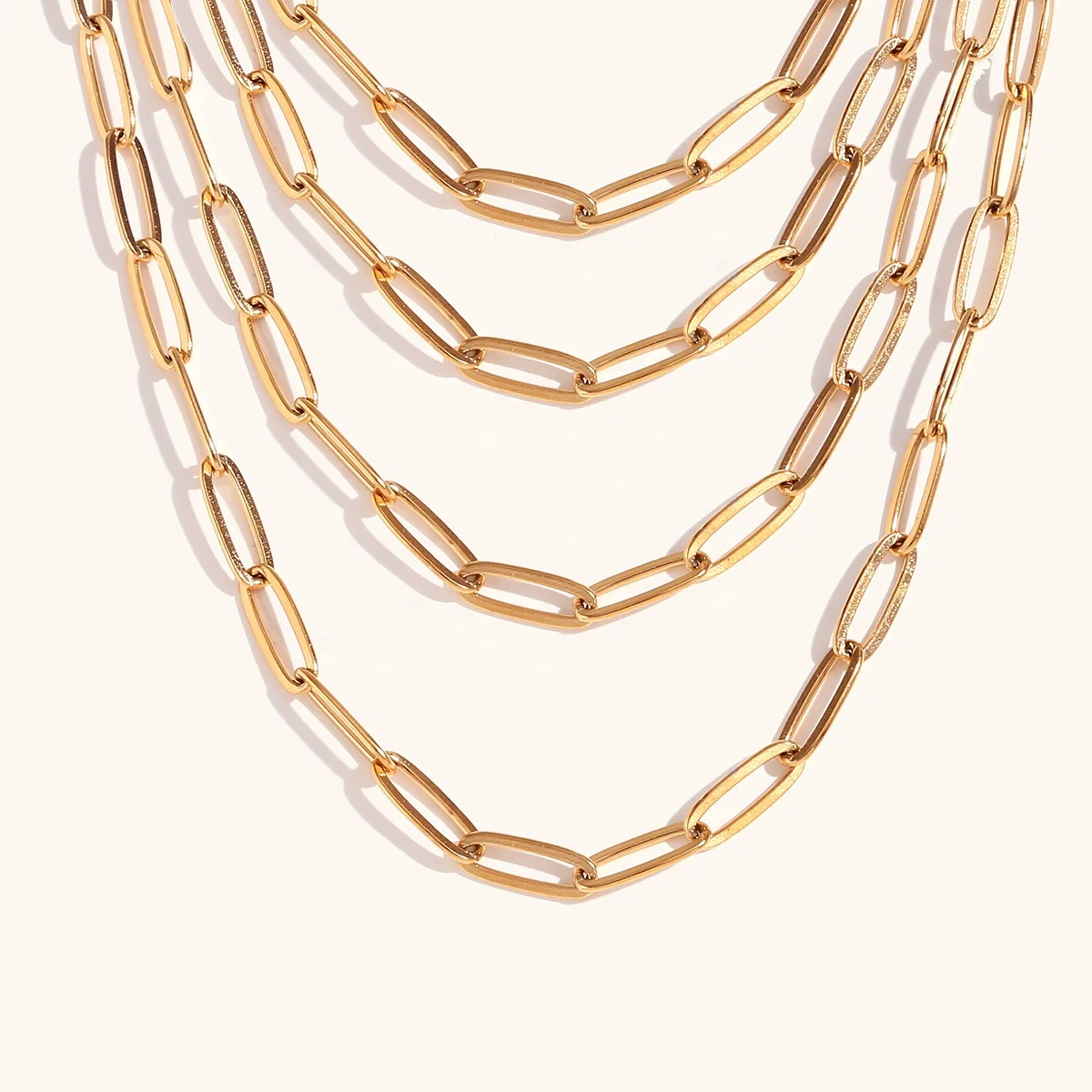 Dingran Wholesale Paper Clip Chain Necklace Bracelet Tarnish Free PVD Gold Plated Stainless Steel Chain Jewelry
Dingran Wholesale Paper Clip Chain Necklace Bracelet Tarnish Free PVD Gold Plated Stainless Steel Chain Jewelry