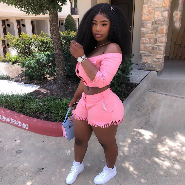 Plus Size Trendy Clothes Solid Color Off Shoulder Crop Tops Tassel 2 Piece Set Outfits Women Two Pieces Shorts Pants Sets, Pink,gray,black,orange,green
Plus Size Trendy Clothes Solid Color Off Shoulder Crop Tops Tassel 2 Piece Set Outfits Women Two Pieces Shorts Pants Sets, Pink,gray,black,orange,green