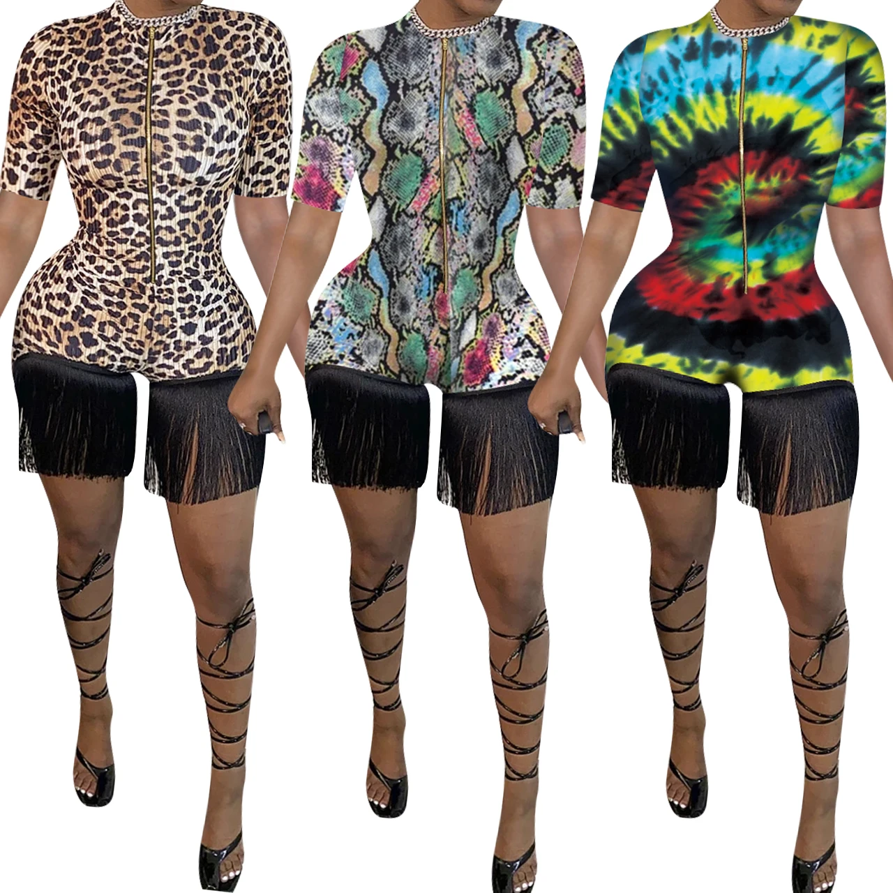 FM-Y8196 Sexy tight printed zipper jumpsuit summer tassels one piece jumpsuit woman 2020 fashion bodycon short rompers, As pictures
FM-Y8196 Sexy tight printed zipper jumpsuit summer tassels one piece jumpsuit woman 2020 fashion bodycon short rompers, As pictures