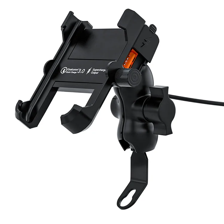 QC3.0 Multifunctional Easy Install Aluminum Alloy Motorcycle Phone Holder Waterproof Mountain Bike Phone Holder With Charger
QC3.0 Multifunctional Easy Install Aluminum Alloy Motorcycle Phone Holder Waterproof Mountain Bike Phone Holder With Charger